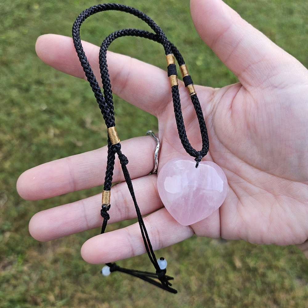 rose quartz heart Necklace